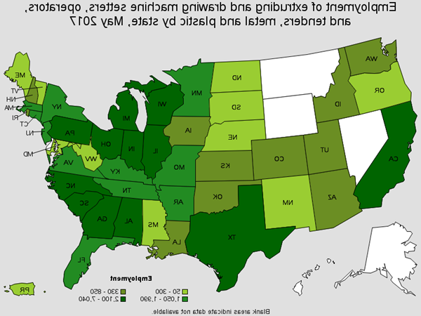 Employment of Extruding and Drawing Machine Settings/Operators by State